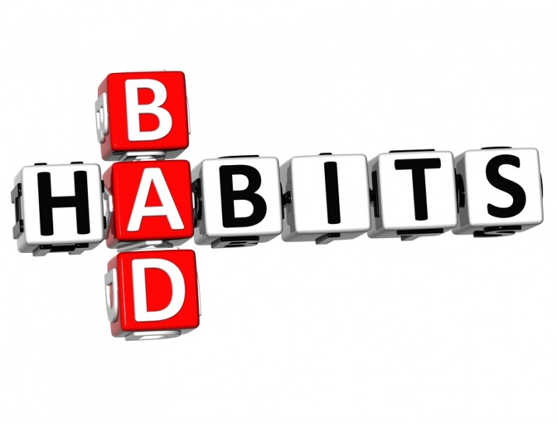 3D Bad Habits Crossword text on white background